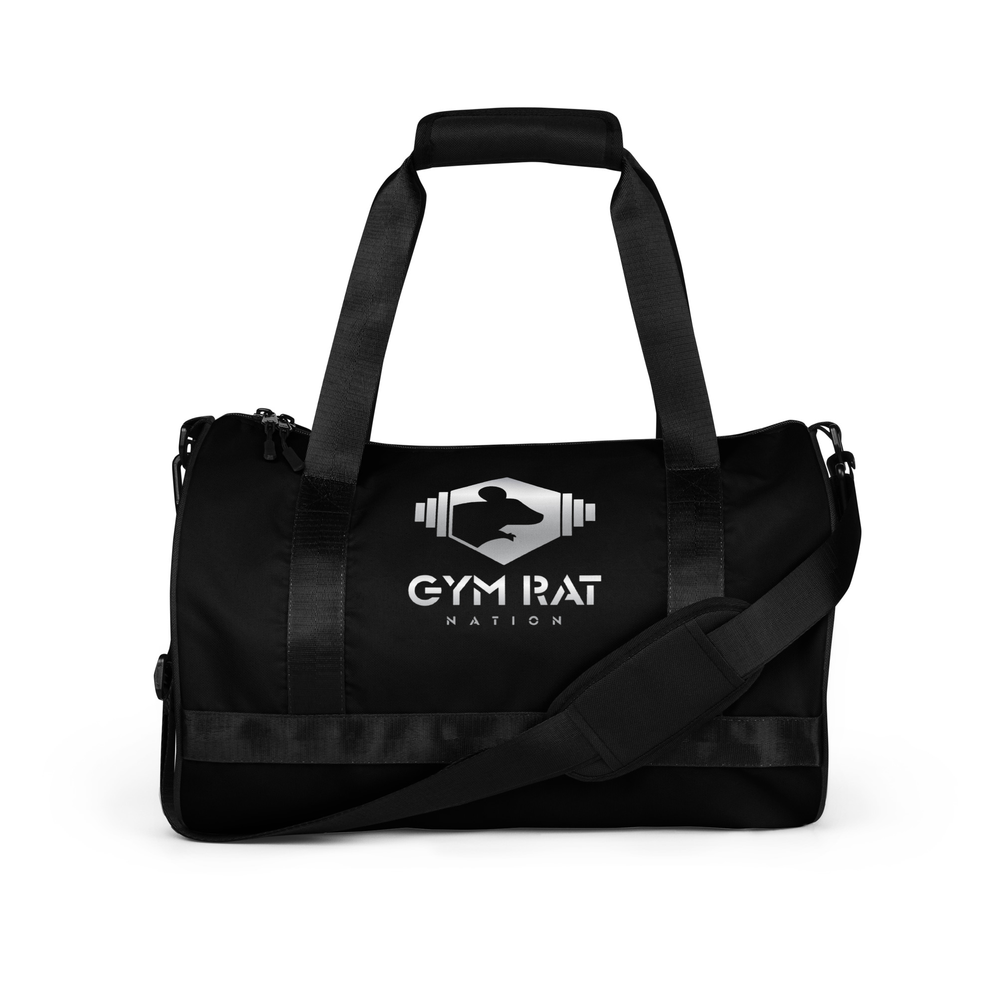 Gym Rat® Duffle Bag – Black & Chrome