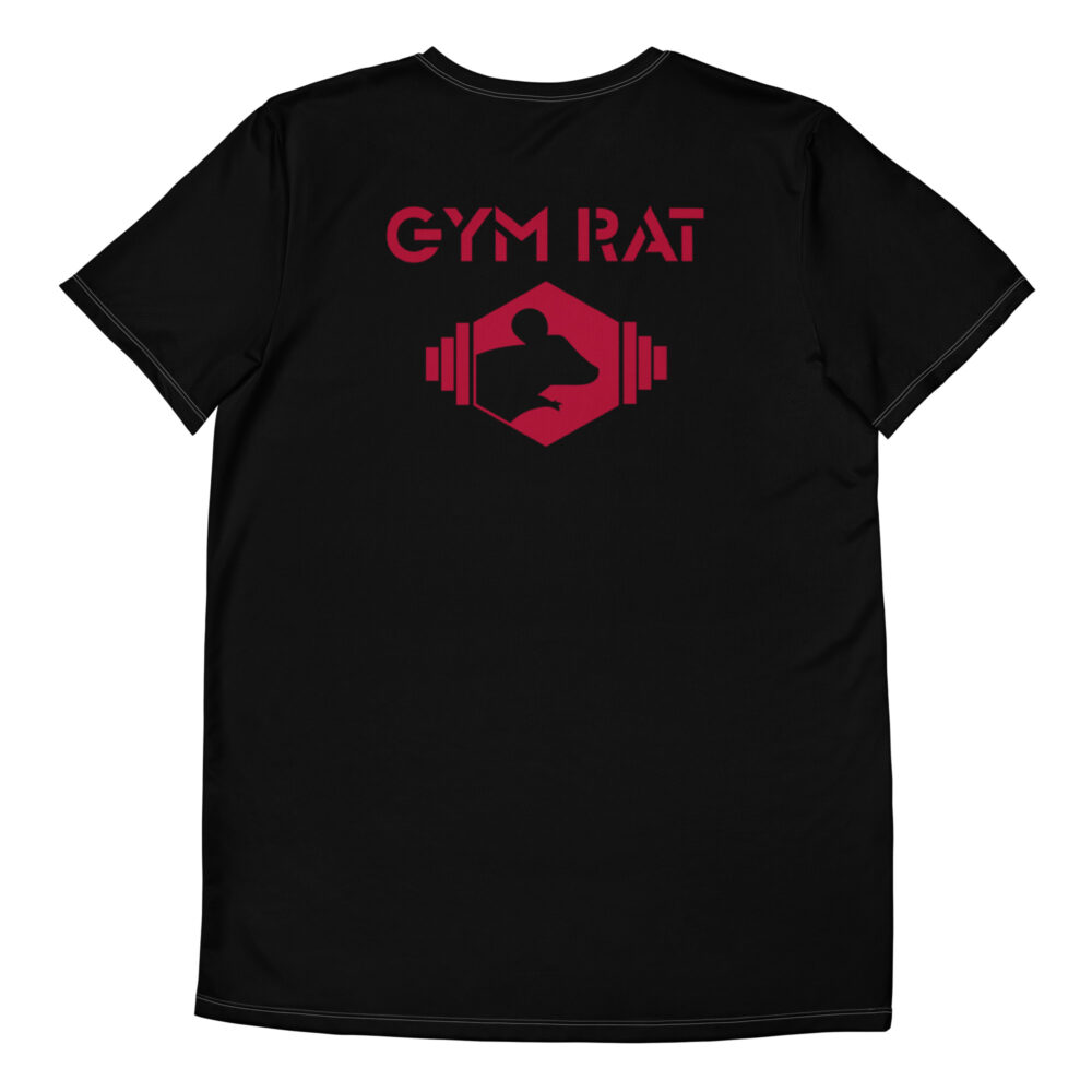 Gym Rat® Athletic Mesh Tee – Black & Red - Image 2