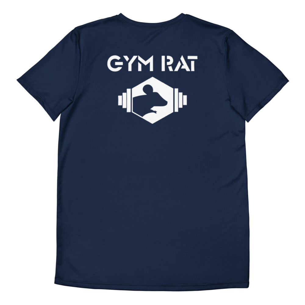 Gym Rat® Athletic Mesh Tee – Navy & White - Image 2