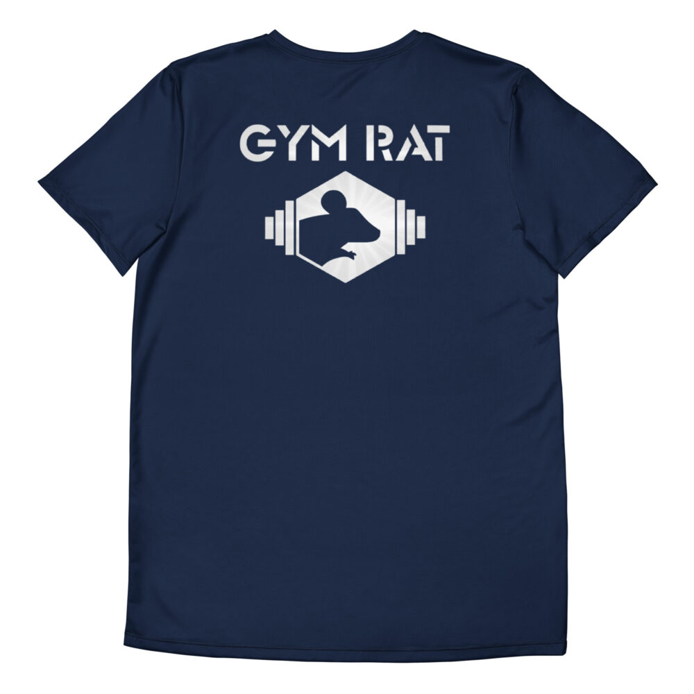 Gym Rat® Athletic Mesh Tee – Navy & Chrome - Image 2