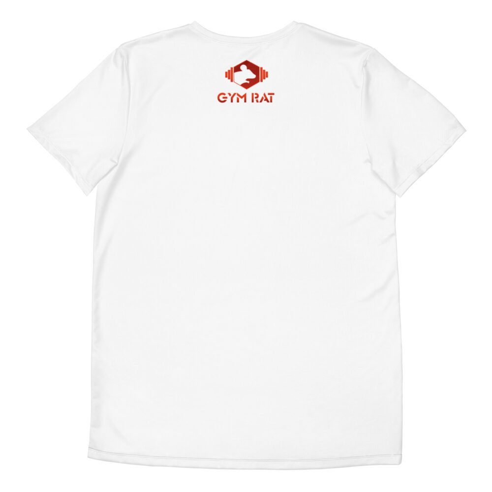 Gym Rat® Athletic Mesh Tee – White & Red - Image 2
