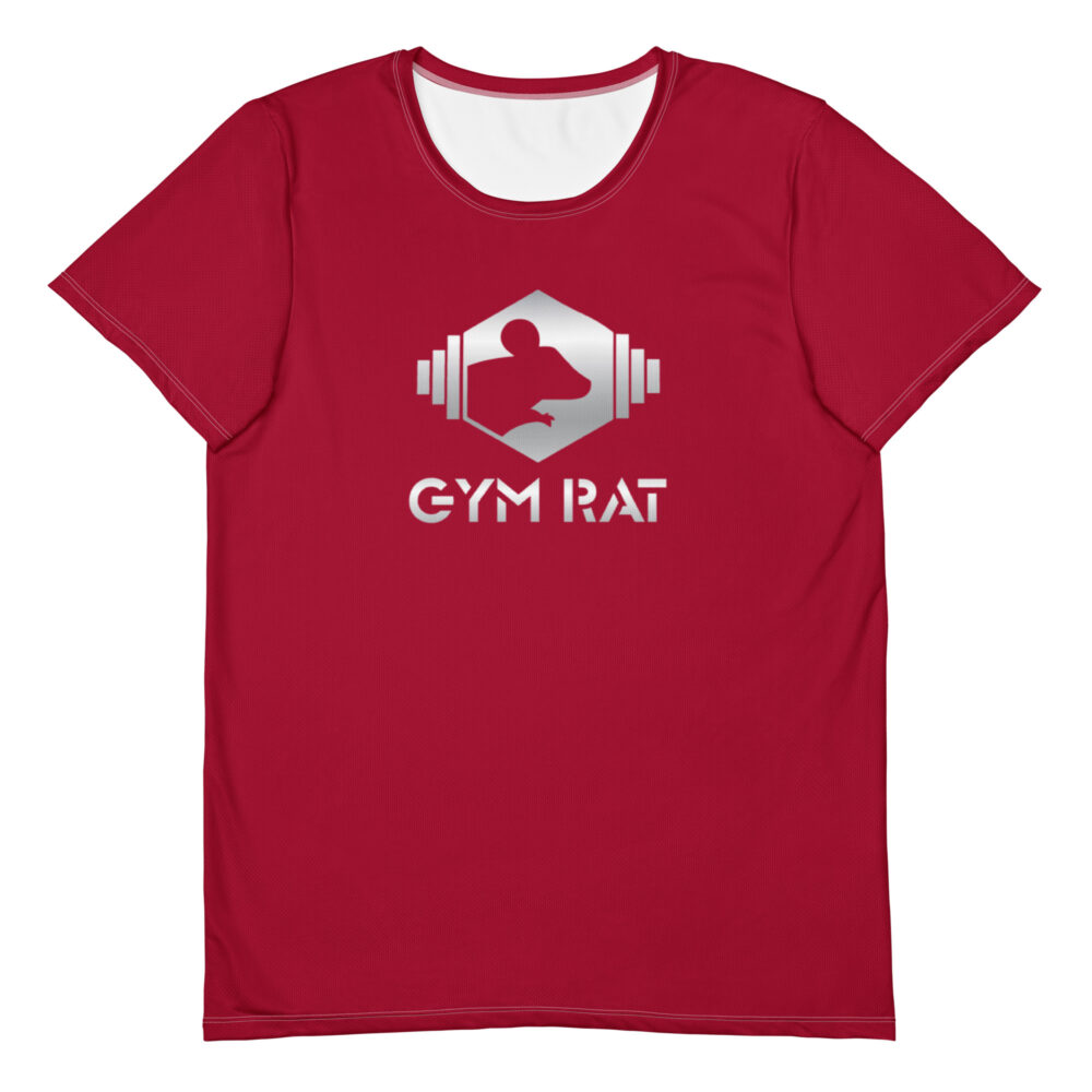 Gym Rat Logo Tee – Crimson & Chrome
