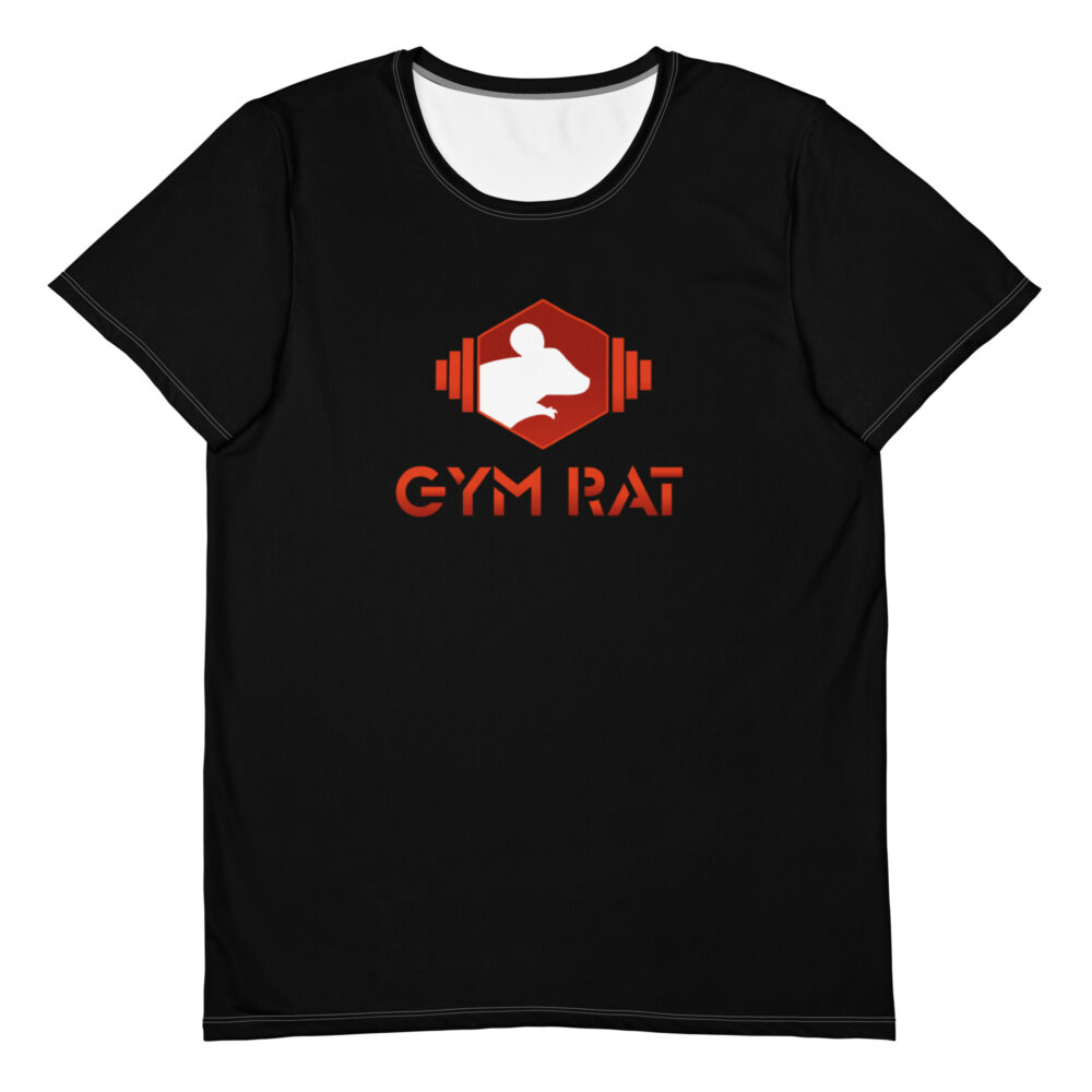 Gym Rat® Athletic Mesh Tee – Black, Red & White