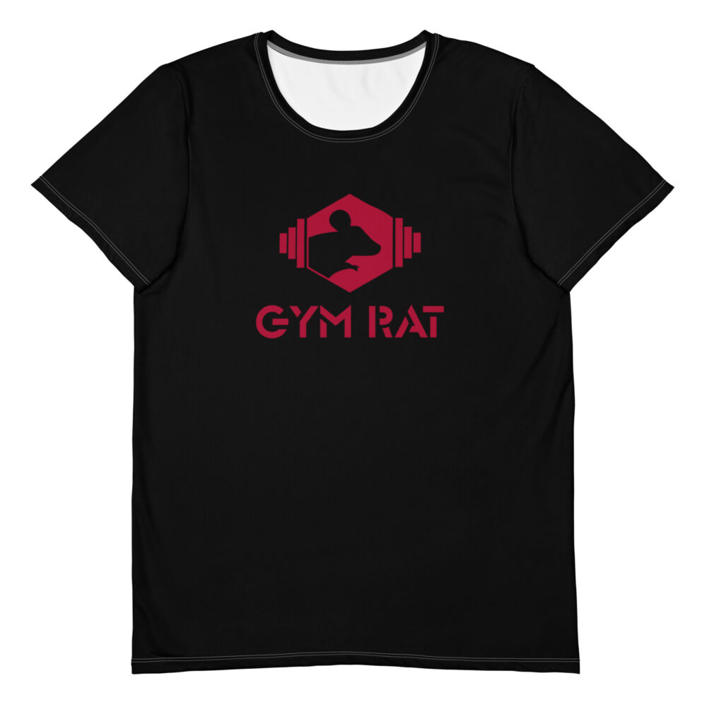 Gym Rat® Athletic Mesh Tee – Black & Red