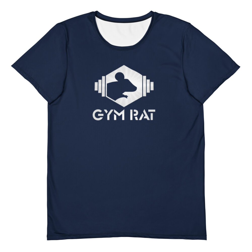 Gym Rat® Athletic Mesh Tee – Navy & Chrome