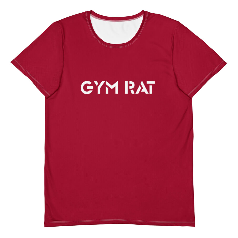 Gym Rat® Athletic Mesh Tee – Carmine & White