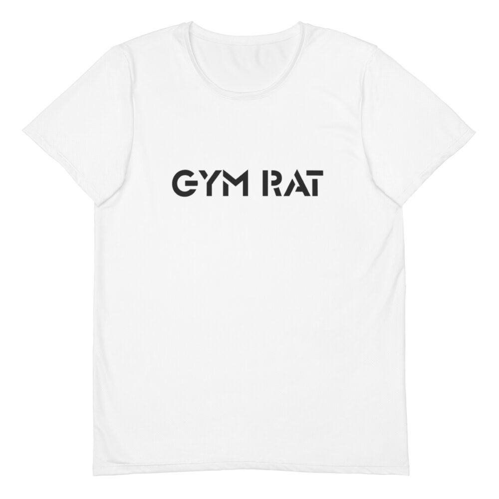 Gym Rat® Athletic Mesh Tee – White & Black