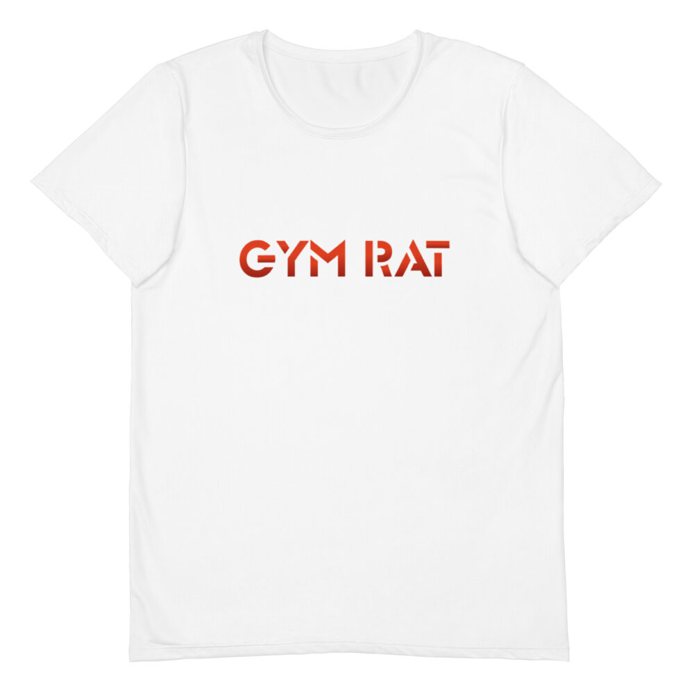 Gym Rat® Athletic Mesh Tee – White & Red
