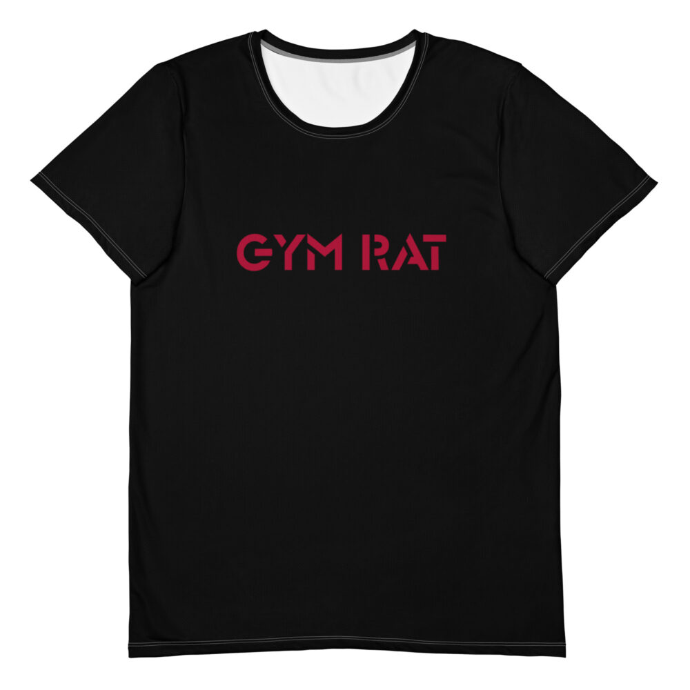Gym Rat® Athletic Mesh Tee – Black & Red