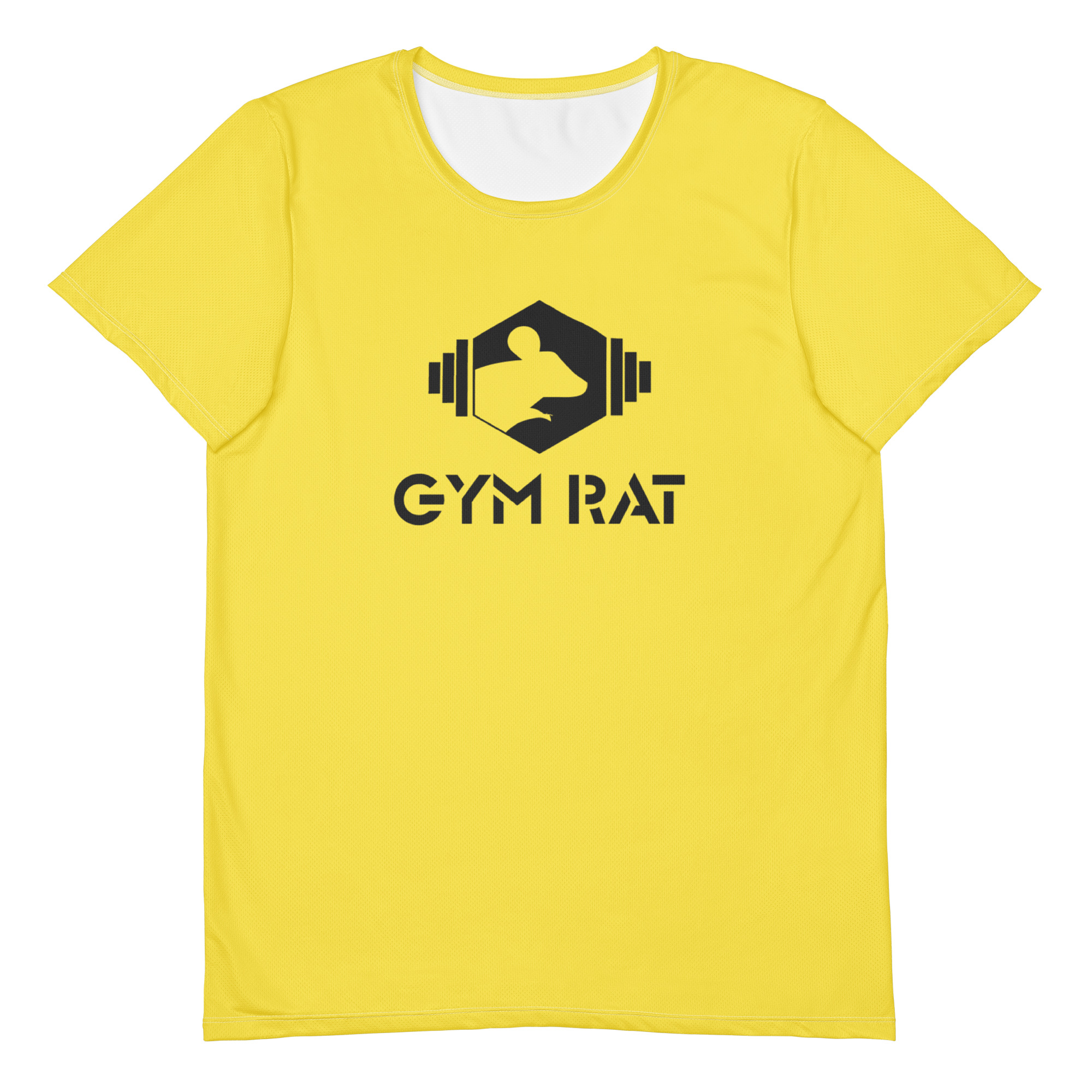 Gym Rat® Athletic Mesh Tee – Yellow & Black