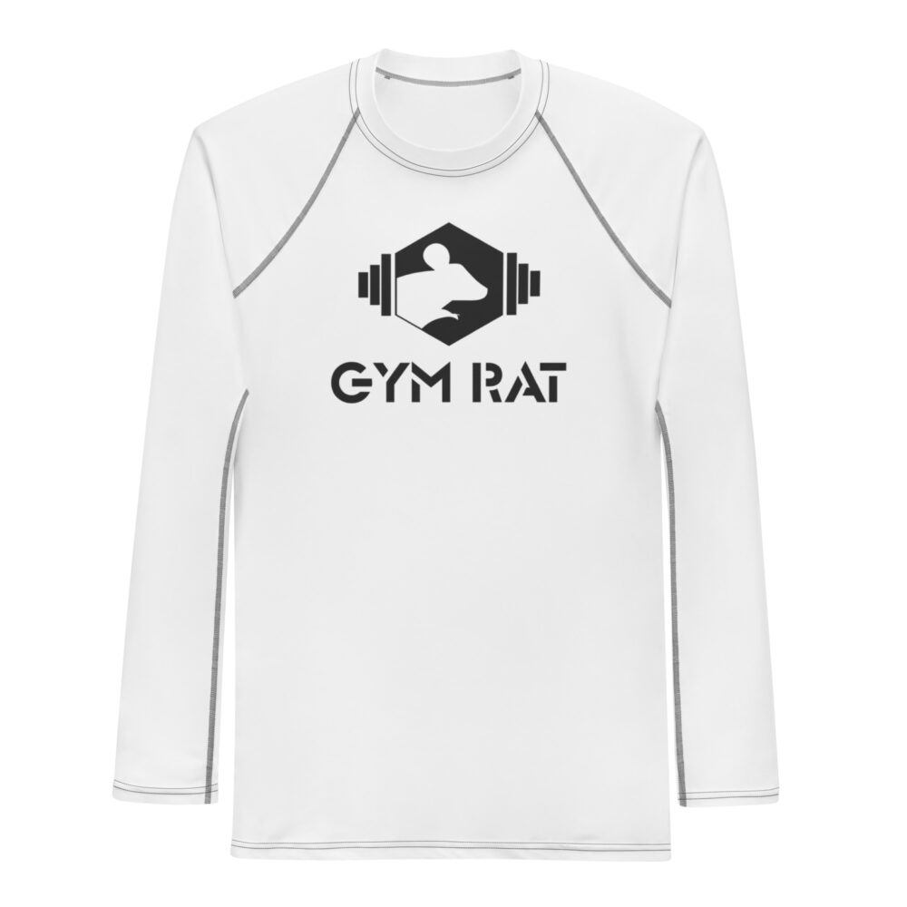 Gym Rat® Long-Sleeve Rash Guard – White & Black
