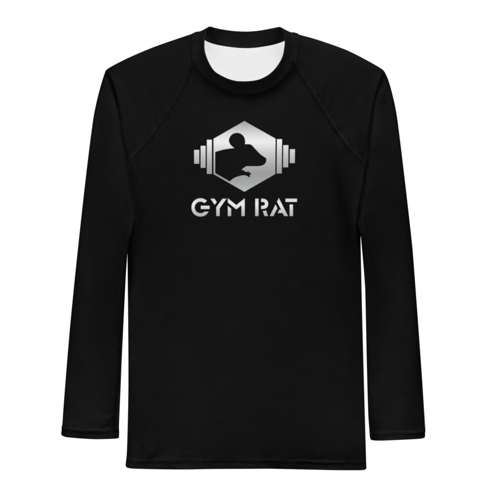 Gym Rat® Long-Sleeve Rash Guard – Black & Chrome