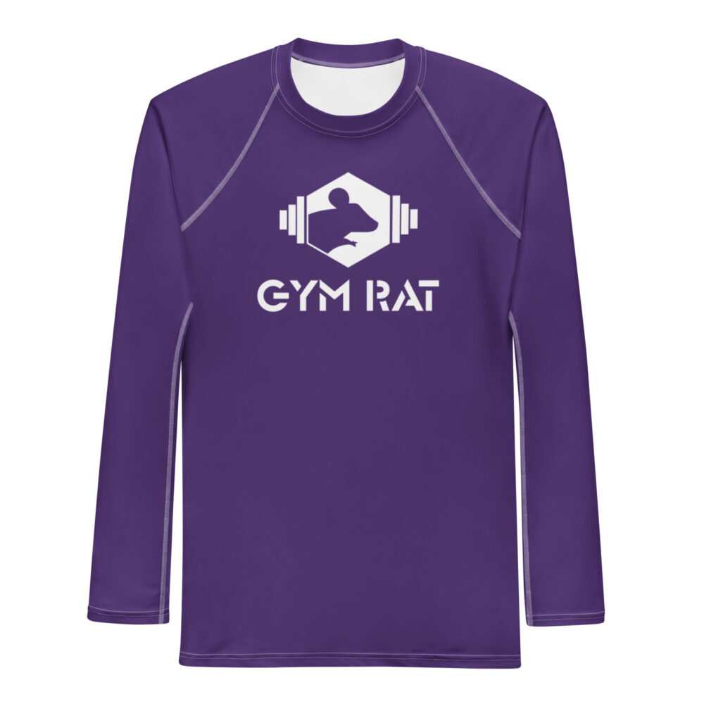Gym Rat® Long-Sleeve Rash Guard – Purple & White