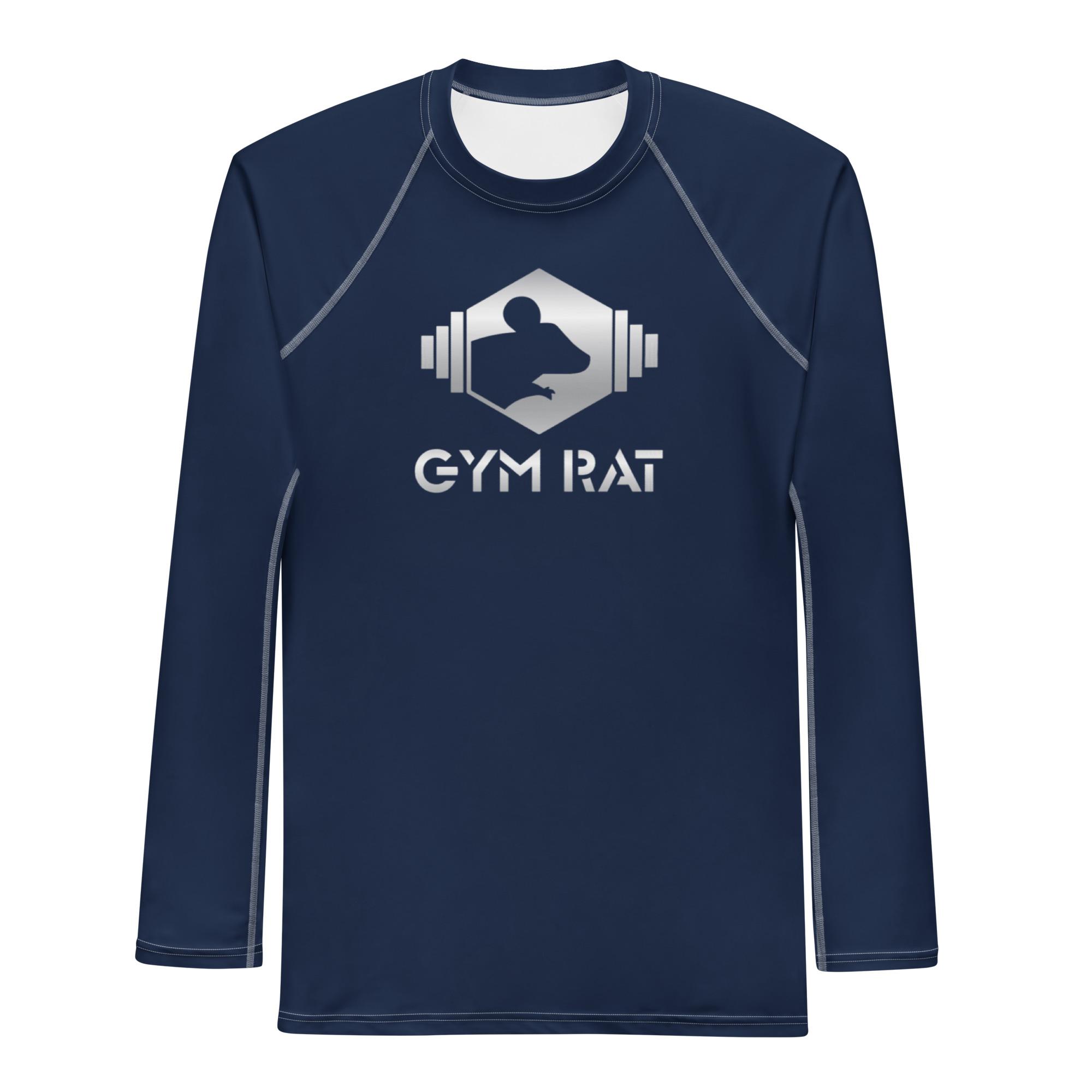 Gym Rat® Long-Sleeve Rash Guard – Navy & Chrome