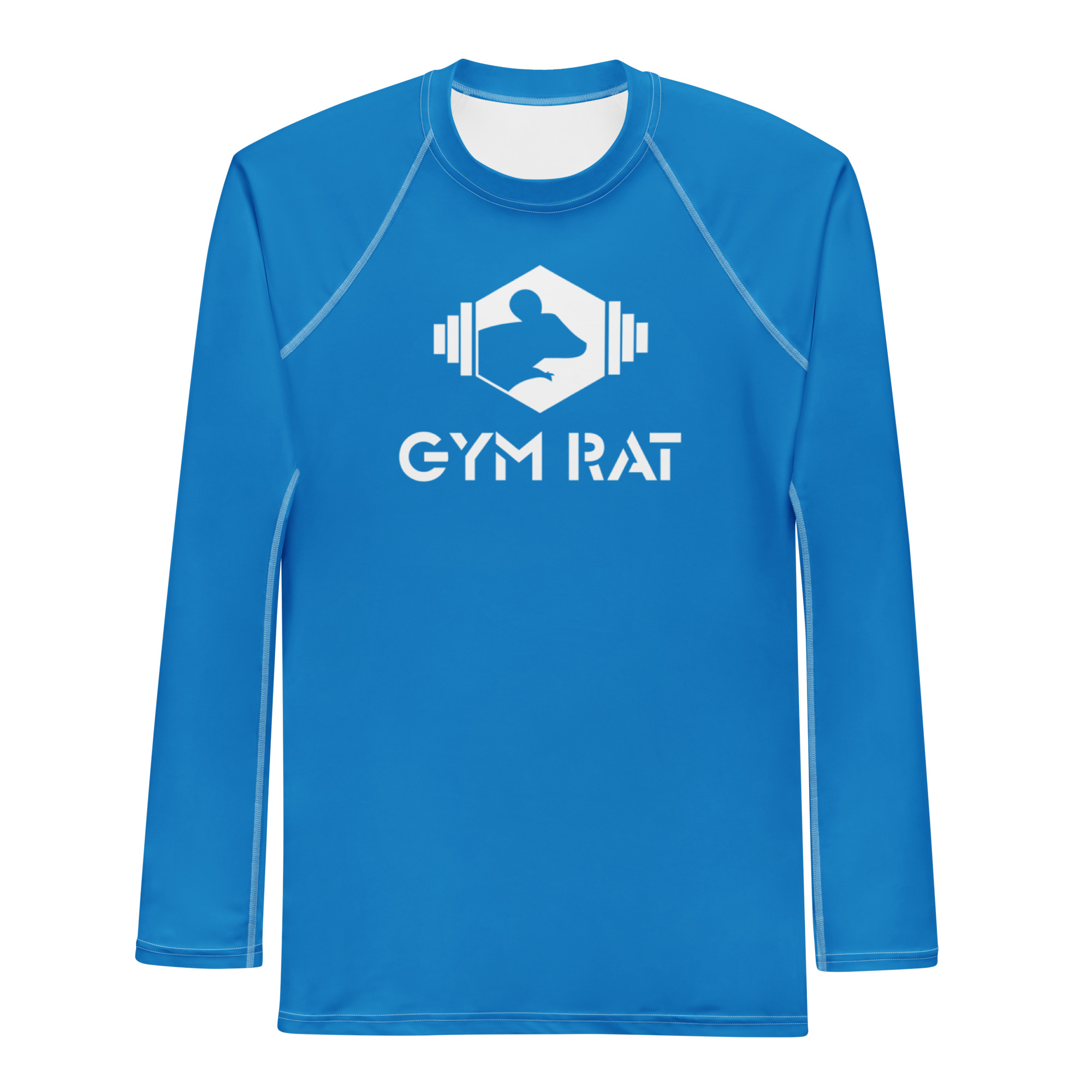 Gym Rat® Long-Sleeve Rash Guard – Navy Blue & White