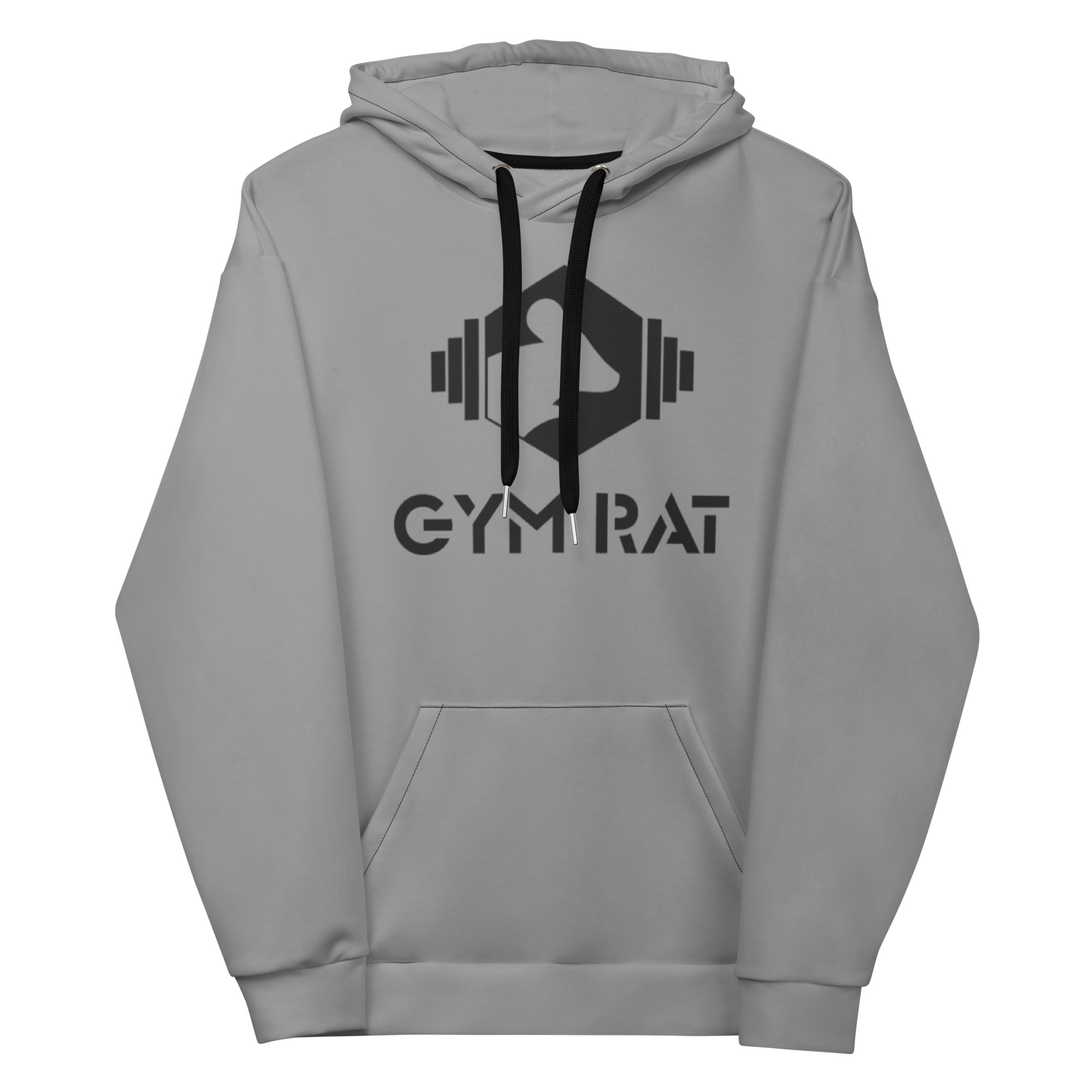Gym Rat® Unisex Hoodie – Nobel Gray & Black