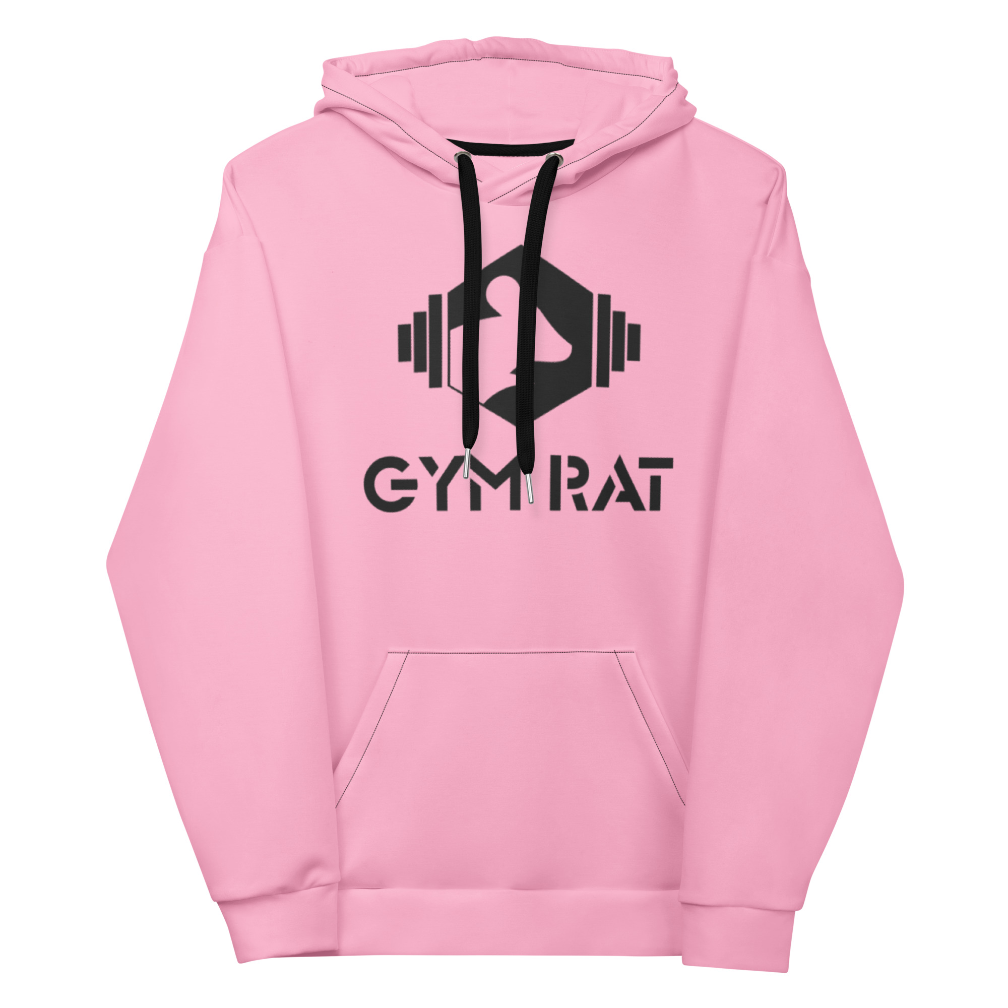Gym Rat® Unisex Hoodie – Cotton Candy & Black