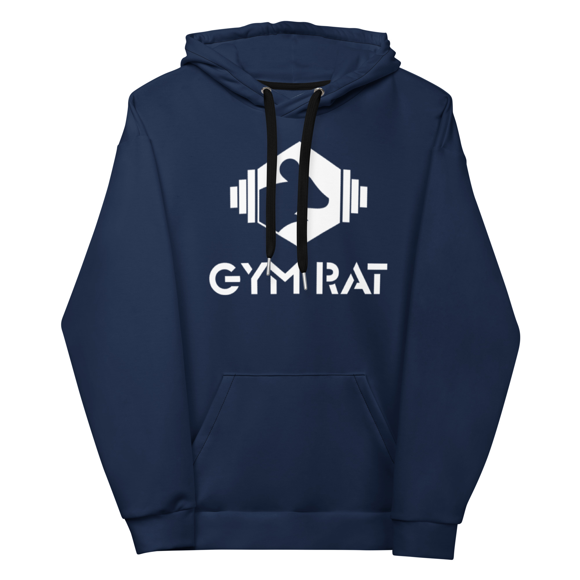 Gym Rat® Unisex Hoodie – Navy & White