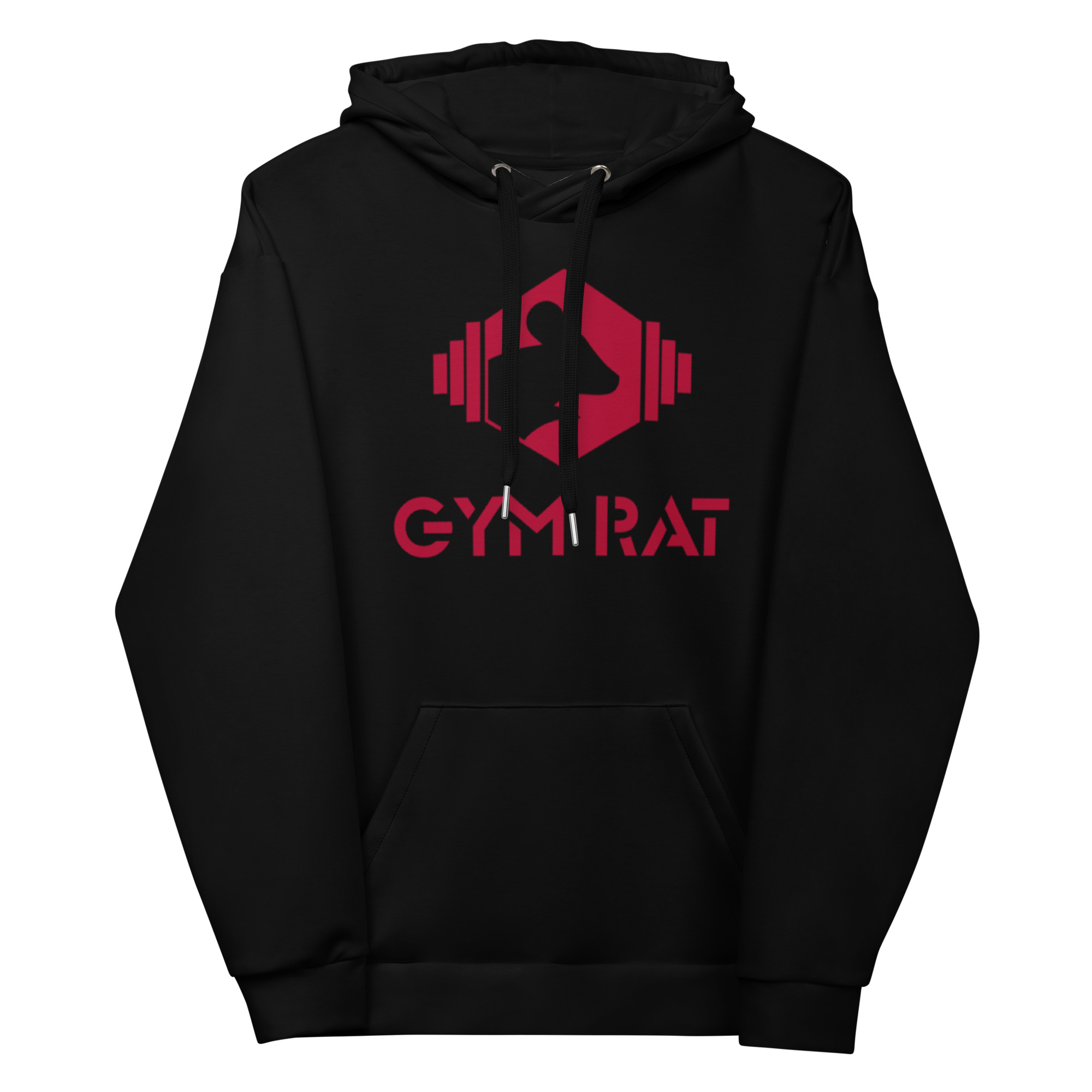 Gym Rat® Unisex Hoodie – Black & Red