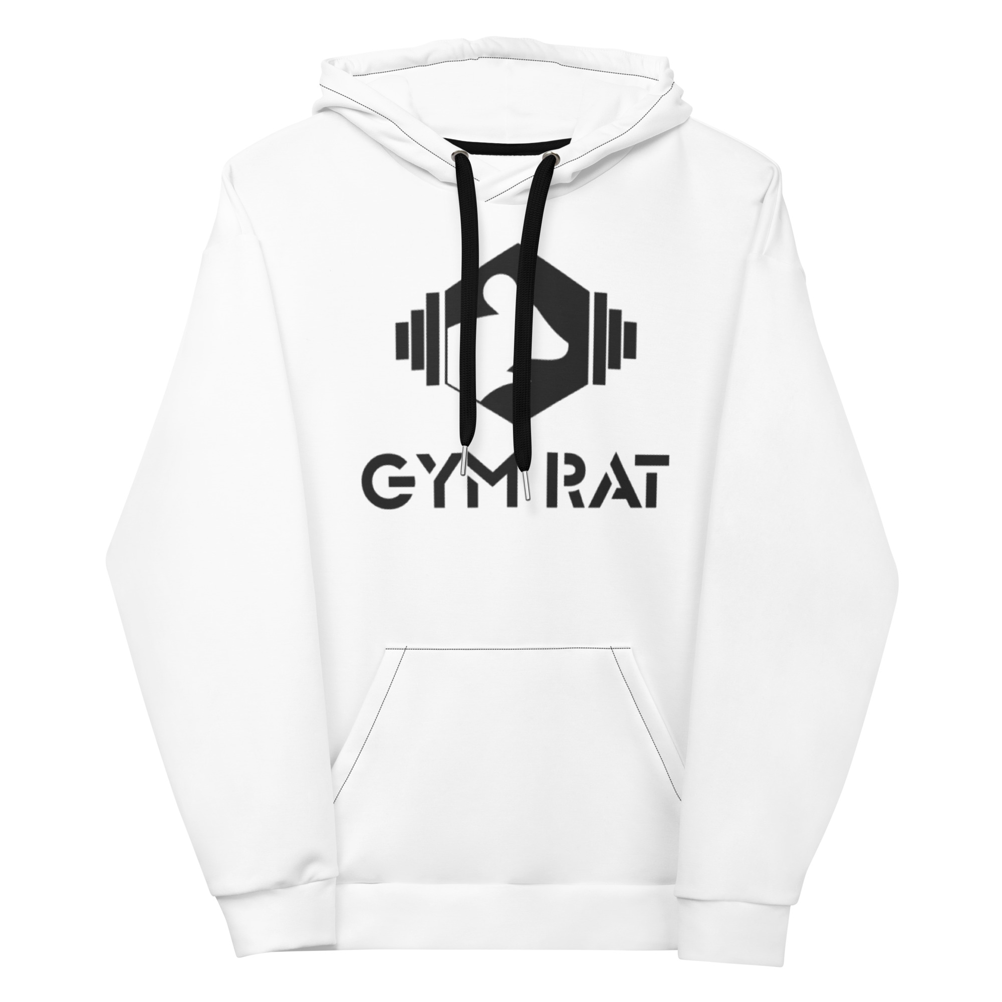 Gym Rat® Unisex Hoodie – White & Black