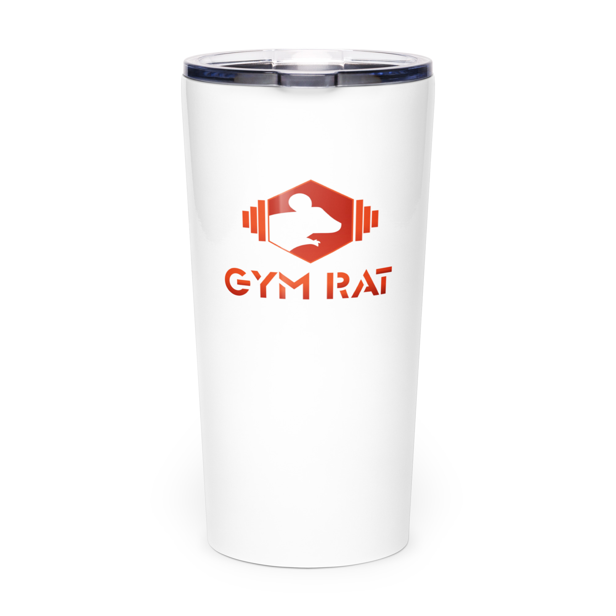 Gym Rat® Stainless Steel Tumbler – White & Red