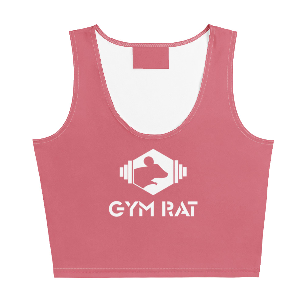Gym Rat® Women’s Crop Top – Cabaret & White