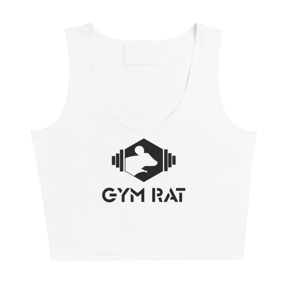 Gym Rat® Women’s Crop Top – White & Black