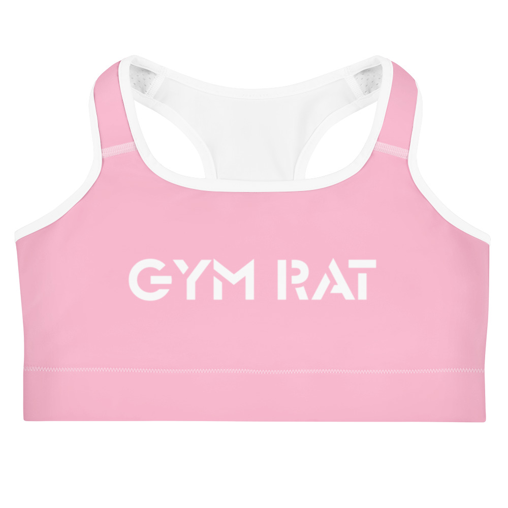 Gym Rat® Women’s Sports Bra – Cotton Candy Pink & White