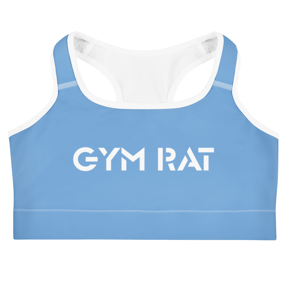 Gym Rat® Women’s Sports Bra – Jordy Blue & White